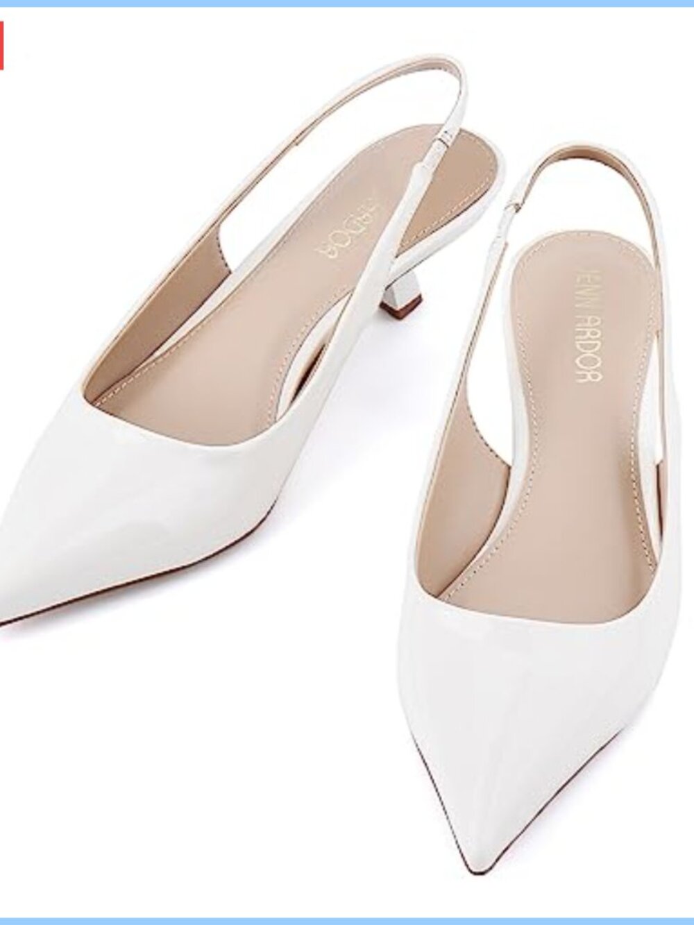 JENN ARDOR Slingback Kitten Heels Women Low Heels Dress Shoes Pointed Toe Wide